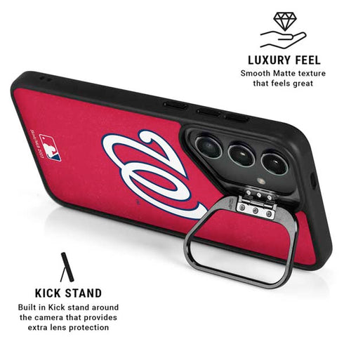 MLB Washington Nationals - Solid Distressed Galaxy S24 FE Kickstand Case